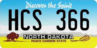 ND license plate HCS366