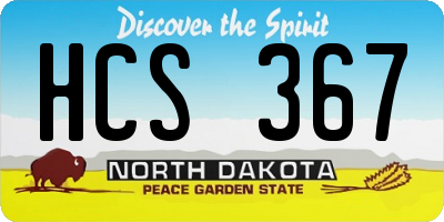 ND license plate HCS367