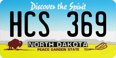 ND license plate HCS369