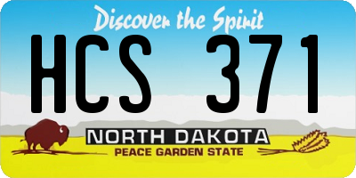 ND license plate HCS371