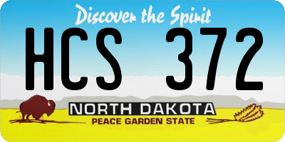 ND license plate HCS372