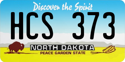 ND license plate HCS373