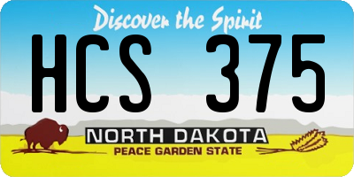 ND license plate HCS375