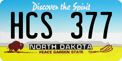 ND license plate HCS377