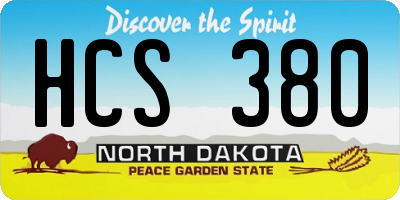 ND license plate HCS380