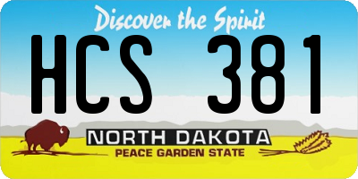 ND license plate HCS381