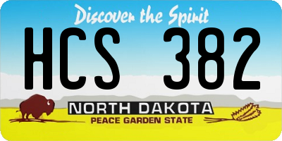 ND license plate HCS382