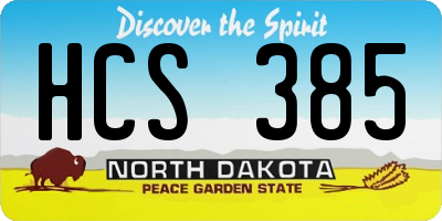 ND license plate HCS385