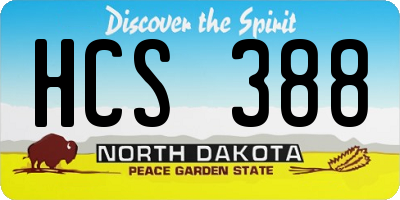 ND license plate HCS388