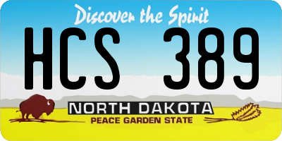 ND license plate HCS389