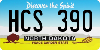 ND license plate HCS390