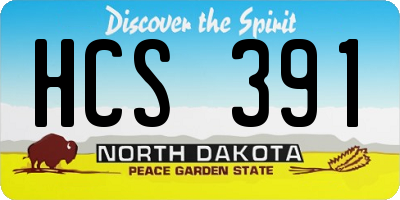 ND license plate HCS391
