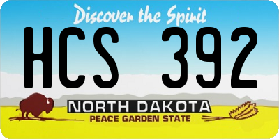 ND license plate HCS392