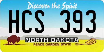 ND license plate HCS393