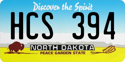 ND license plate HCS394
