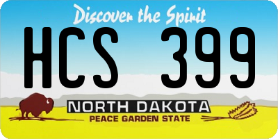 ND license plate HCS399