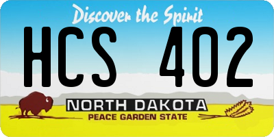 ND license plate HCS402