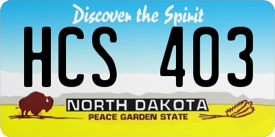 ND license plate HCS403