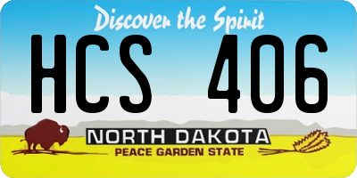 ND license plate HCS406
