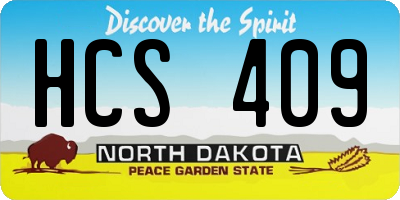 ND license plate HCS409