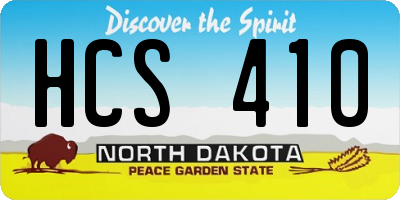 ND license plate HCS410