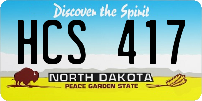 ND license plate HCS417