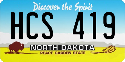 ND license plate HCS419