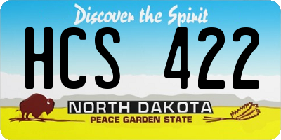 ND license plate HCS422