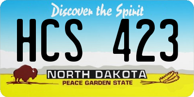 ND license plate HCS423