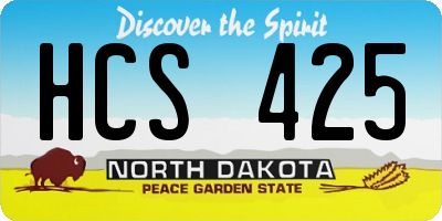 ND license plate HCS425