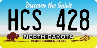 ND license plate HCS428