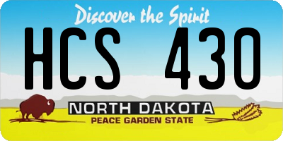 ND license plate HCS430