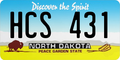ND license plate HCS431