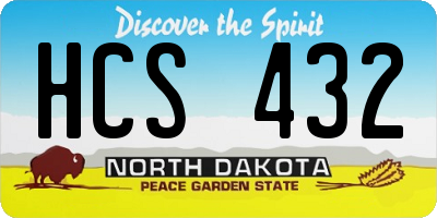 ND license plate HCS432