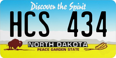 ND license plate HCS434