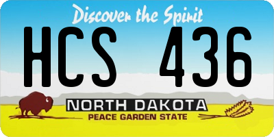 ND license plate HCS436