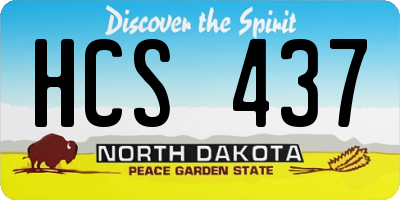 ND license plate HCS437