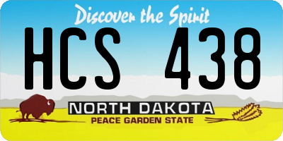 ND license plate HCS438