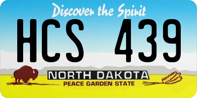 ND license plate HCS439