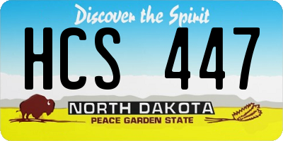 ND license plate HCS447