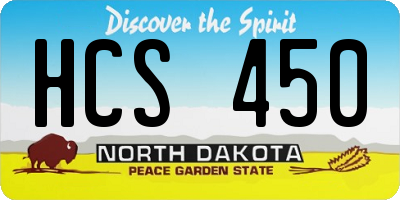 ND license plate HCS450