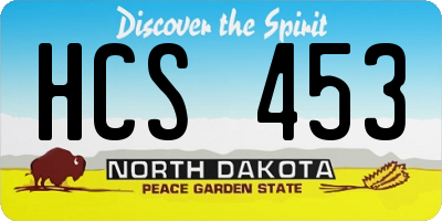 ND license plate HCS453