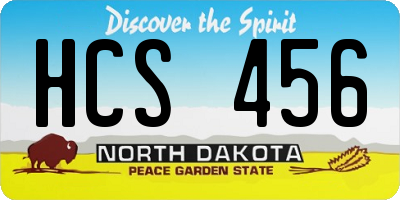 ND license plate HCS456