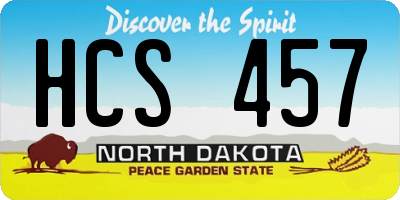 ND license plate HCS457