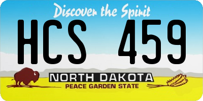 ND license plate HCS459