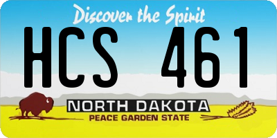 ND license plate HCS461