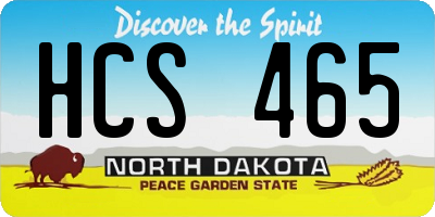 ND license plate HCS465
