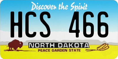 ND license plate HCS466