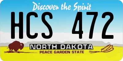 ND license plate HCS472