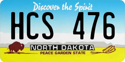 ND license plate HCS476